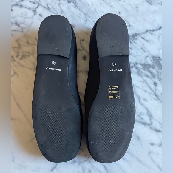 Black satin leather lined ballet flats. Made in Italy. Sz40 (US 9.5) - Picture 2 of 5